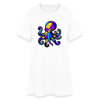 Pieuvre - Robe T-shirt Femme - blanc - Devant