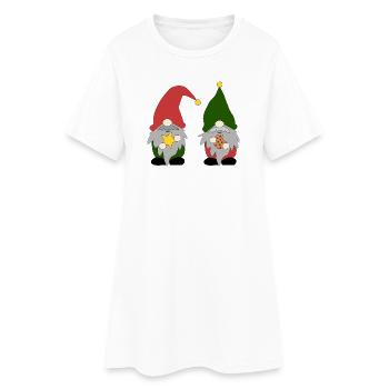Cheerful elves - Women’s T-Shirt Dress - white - Front