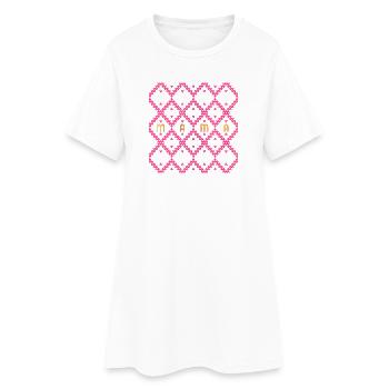 SCHRIFTZUG MAMA HERZEN - Frauen T-Shirt-Kleid - Weiß - Vorne
