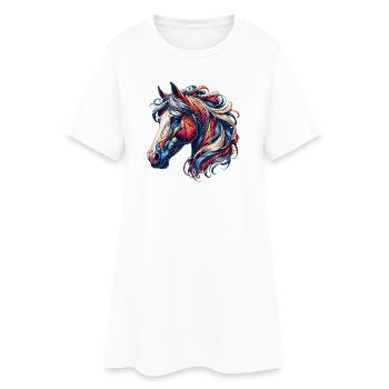 Cheval - Robe T-shirt Femme - blanc - Devant