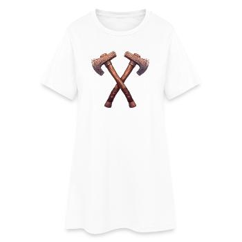 Haches Viking - Robe T-shirt Femme - blanc - Devant