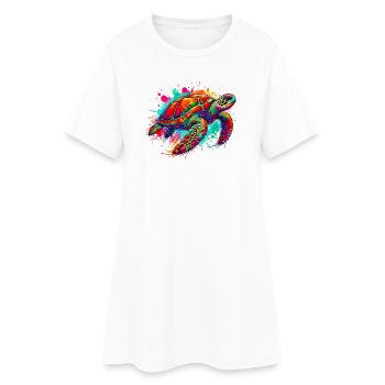 Tortue - Robe T-shirt Femme - blanc - Devant