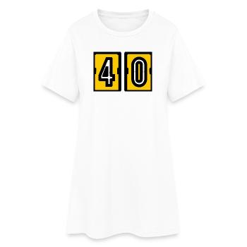 40. 40 ANS. 40e ANNIVERSAIRE. ANNIVERSAIRE 40 ANS. - Robe T-shirt Femme - blanc - Devant