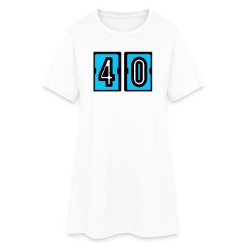 40. 40 ANS. 40e ANNIVERSAIRE. ANNIVERSAIRE 40 ANS. - Robe T-shirt Femme - blanc - Devant