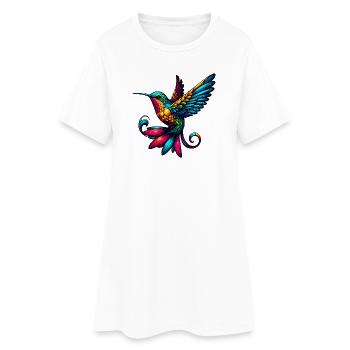 Hummingbird - Women’s T-Shirt Dress - white - Front