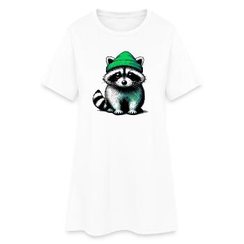 Raton laveur - Robe T-shirt Femme - blanc - Devant