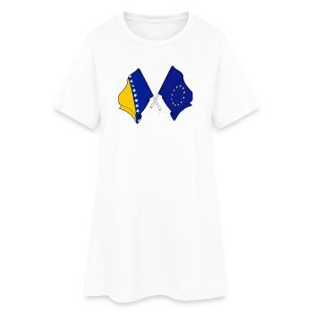 Flag of Bosnia and Herzegovina and flag of Europe - Women’s T-Shirt Dress - white - Front