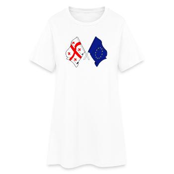 Flag Georgia and flag Europe - Women’s T-Shirt Dress - white - Front