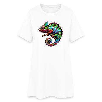 Caméléon - Robe T-shirt Femme - blanc - Devant