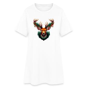 Cerf - Robe T-shirt Femme - blanc - Devant
