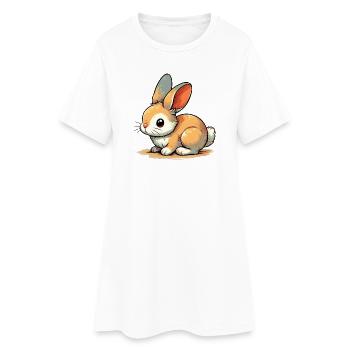 Lapin - Robe T-shirt Femme - blanc - Devant