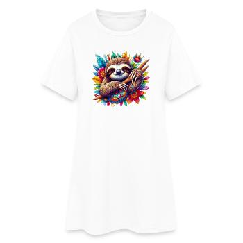 Paresse - Robe T-shirt Femme - blanc - Devant