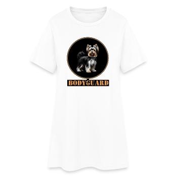 Yorkshire Terrier : Chien de garde en anneau d’or - Robe T-shirt Femme - blanc - Devant