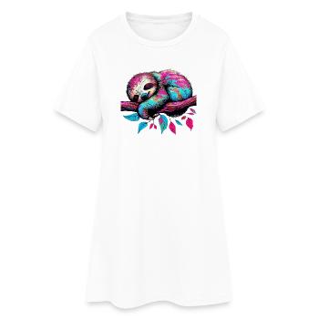 Paresse - Robe T-shirt Femme - blanc - Devant