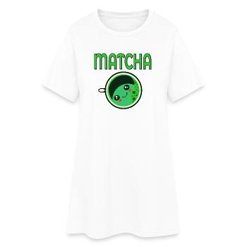 THÉ VERT MATCHA KAWAII - Robe T-shirt Femme - blanc - Devant