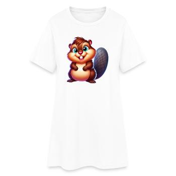 Castor - Robe T-shirt Femme - blanc - Devant