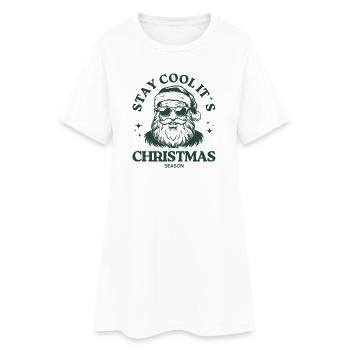 Père Noël Père Noël cool - Robe T-shirt Femme - blanc - Devant