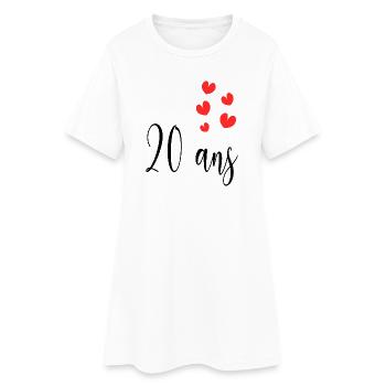 20. 20e ANNIVERSAIRE. ANNIVERSAIRE 20 ANS. 20 ANS. - Robe T-shirt Femme - blanc - Devant