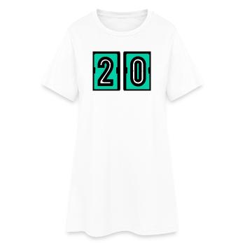 20. 20 ANS. 20e ANNIVERSAIRE. ANNIVERSAIRE 20 ANS. - Robe T-shirt Femme - blanc - Devant