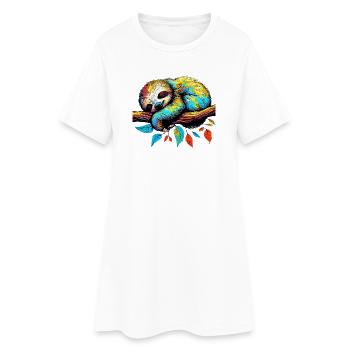 Paresse - Robe T-shirt Femme - blanc - Devant