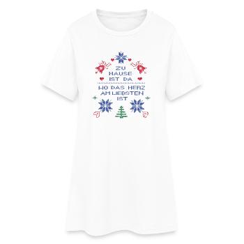 Famille, Noël - Robe T-shirt Femme - blanc - Devant