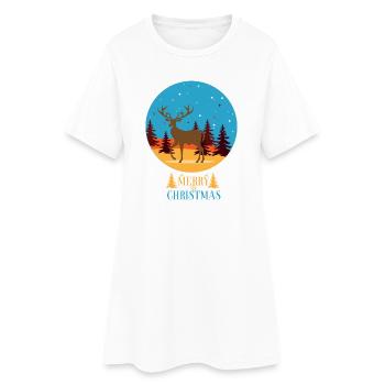 Frohe Weihnachten - Frauen T-Shirt-Kleid - Weiß - Vorne