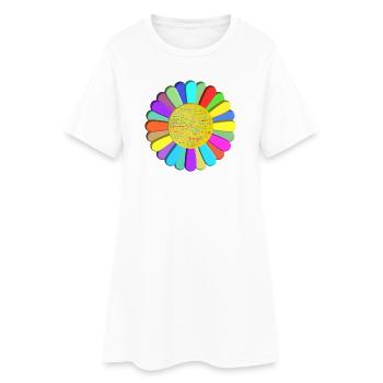 fleur multicouleurs - Robe T-shirt Femme - blanc - Devant