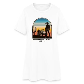 Cow-boy - Robe T-shirt Femme - blanc - Devant