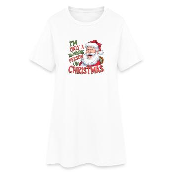 Conception de citation festive du Père Noël pour les vêtements de Noël - Robe T-shirt Femme - blanc - Devant