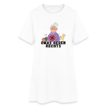 Omas gegen Rechts - Frauen T-Shirt-Kleid - Weiß - Vorne
