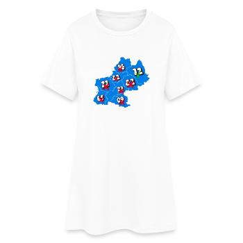 Région Midi-Pyrénées - Robe T-shirt Femme - blanc - Devant