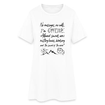 hors ligne nature graffiti temps mort forêt arbre montagne logo - Robe T-shirt Femme - blanc - Devant