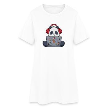Gaming Panda - Édition Noël - Robe T-shirt Femme - blanc - Devant