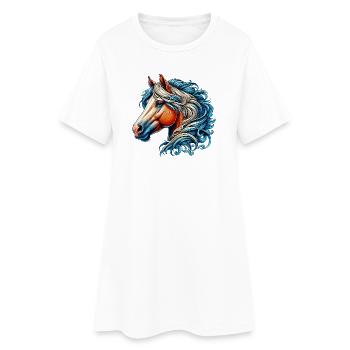 Cheval - Robe T-shirt Femme - blanc - Devant