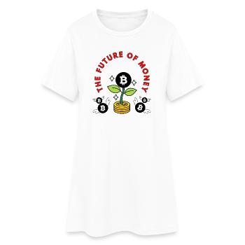 The future of money / Krypto / Bitcoin / BTC - Frauen T-Shirt-Kleid - Weiß - Vorne