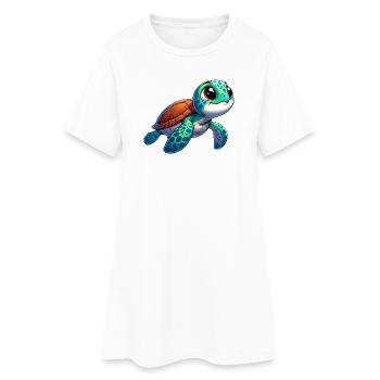 Tortue - Robe T-shirt Femme - blanc - Devant