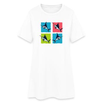 Swordfish - Women’s T-Shirt Dress - white - Front