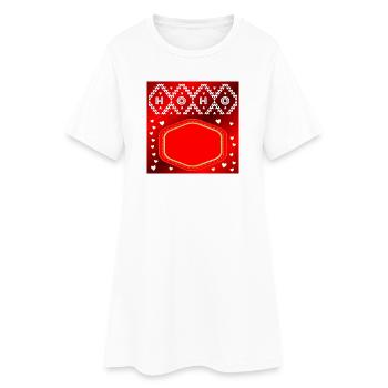 WEIHNACHTEN NAMENSSCHILD SELBST GESTALTEN - Frauen T-Shirt-Kleid - Weiß - Vorne