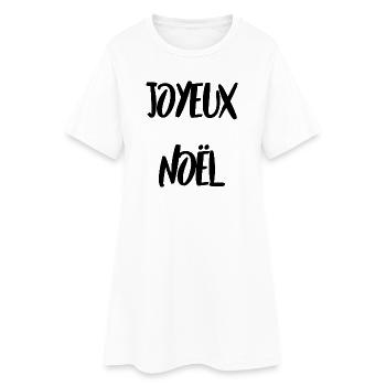 NOËL. JOYEUX NOËL. MERRY CHRISTMAS. PÈRE NOËL - Robe T-shirt Femme - blanc - Devant