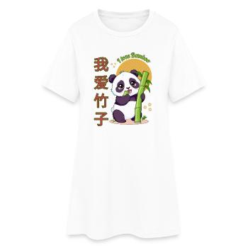 I love bamboo panda - Women’s T-Shirt Dress - white - Front