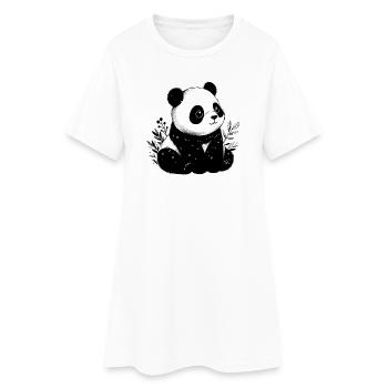 Panda - Frauen T-Shirt-Kleid - Weiß - Vorne