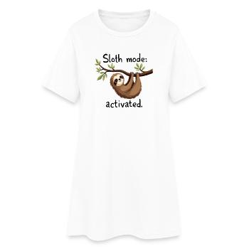 Mode paresseux activé : Accrocher de l’art du paresseux - Robe T-shirt Femme - blanc - Devant
