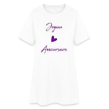JOYEUX ANNIVERSAIRE. HAPPY BIRTHDAY. ANNIVERSAIRE. - Robe T-shirt Femme - blanc - Devant