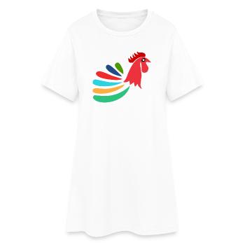COQ. CHEVAL. POULE. COQ. ANIMAL. OISEAU. LICORNE. - Robe T-shirt Femme - blanc - Devant
