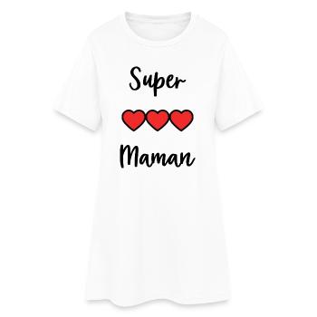 MAMAN. FÊTE DES MÈRES. BONNE FÊTE MAMAN - Robe T-shirt Femme - blanc - Devant