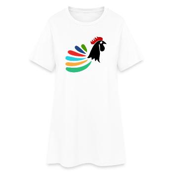 COQ. CHEVAL. POULE. COQ. ANIMAL. OISEAU. LICORNE. - Robe T-shirt Femme - blanc - Devant