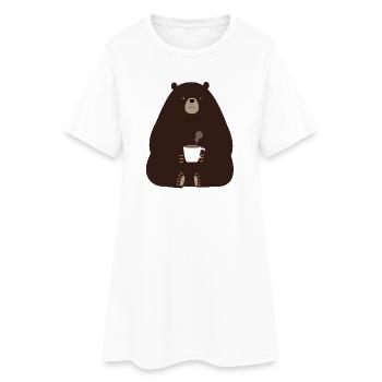 Tasse Ours à Café - Robe T-shirt Femme - blanc - Devant