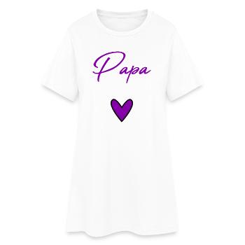 PAPA. FÊTE DES PÈRES. BONNE FÊTE PAPA. BONNE FÊTE. - Robe T-shirt Femme - blanc - Devant