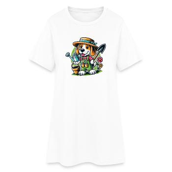 Jardinier Beagle - Robe T-shirt Femme - blanc - Devant
