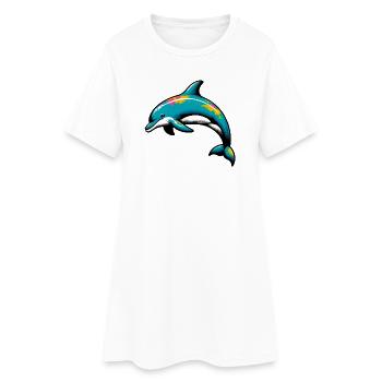 Dolphin - Women’s T-Shirt Dress - white - Front